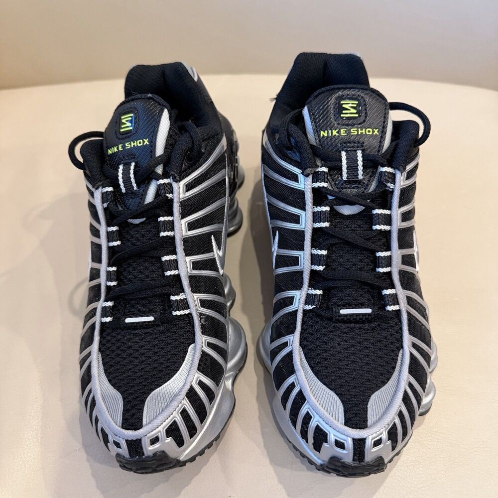 Nike Shox TL Metallic Silver Black Running Shoes Kids 4Y